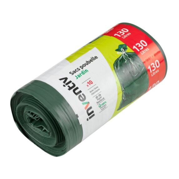 10 sacs poubelle jardin 130 L - INVENTIV