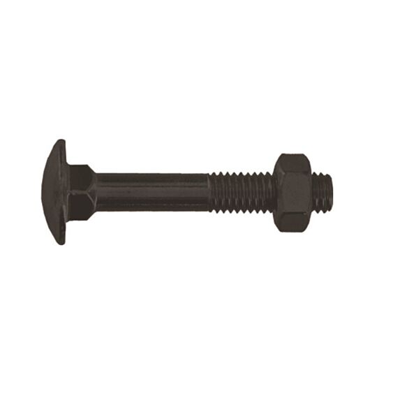 40 boulons tête ronde collet carrré acier noir 7x45 - INVENTIV