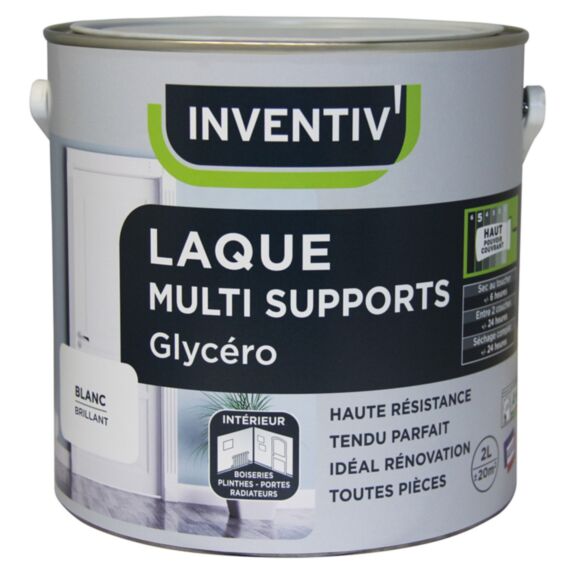 Laque multisupport Glycéro Noir Brillant 2L - INVENTIV