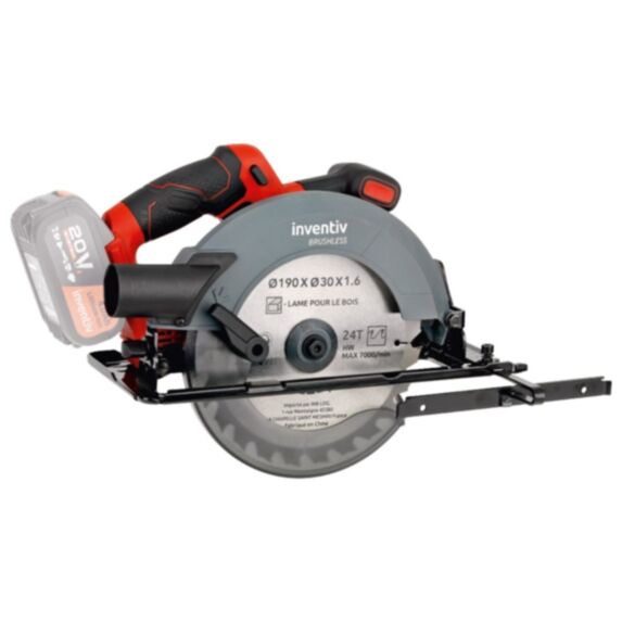 Scie circulaire sans fil brushless 20V (sans batterie) - INVENTIV