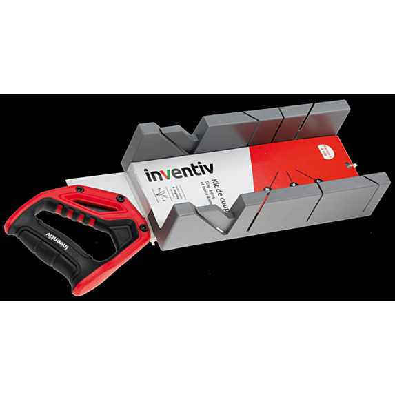 Scie à dos poignée bi-matière+boîte à onglet - INVENTIV