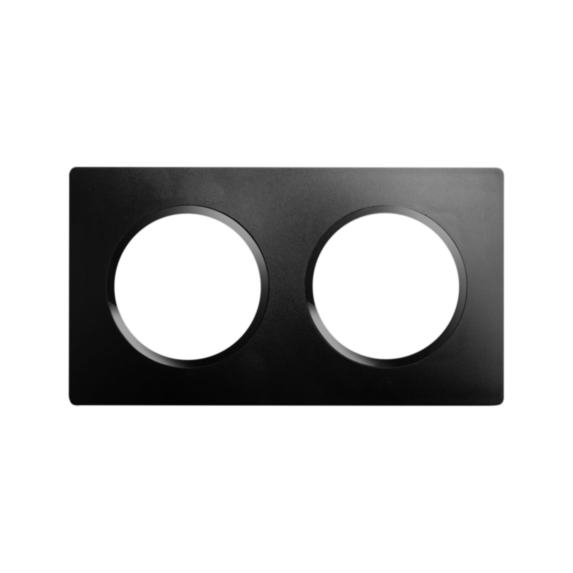 Plaque 2 Postes Eclipse Noir - INVENTIV
