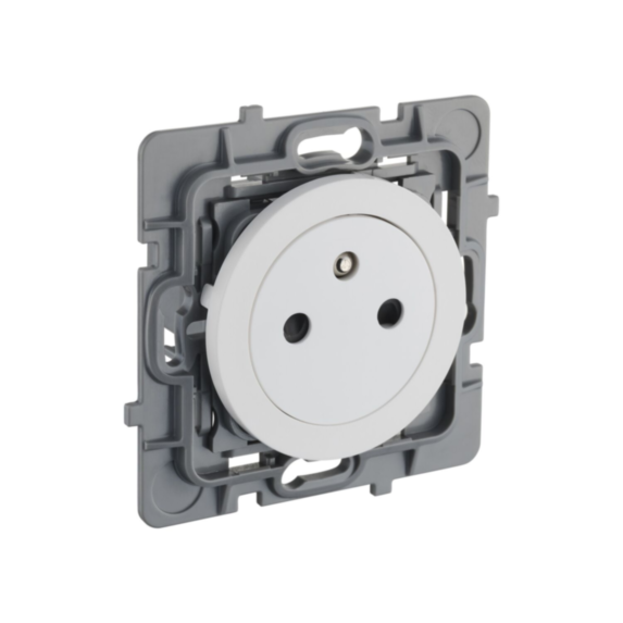 Prise 2P+T Eclipse blanc - INVENTIV