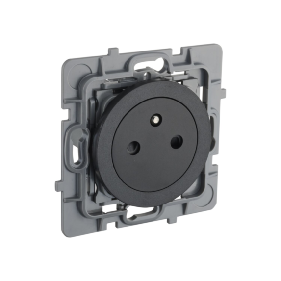 Prise 2P+T Eclipse noir - INVENTIV