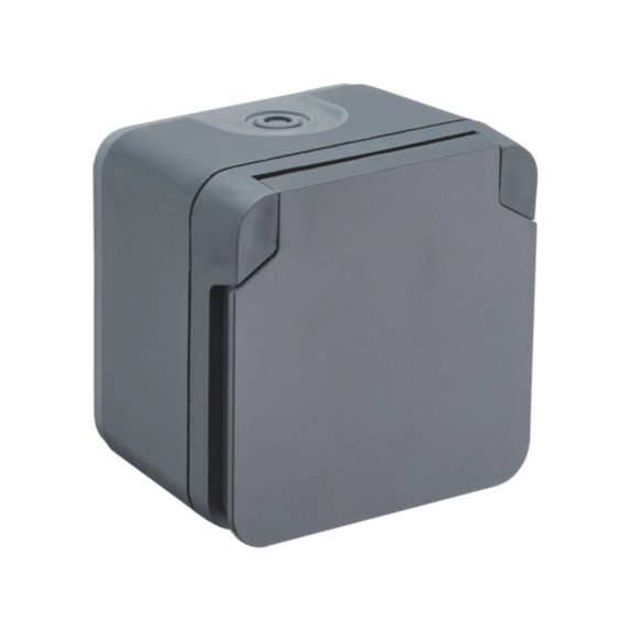 Prise 2Pôles + Terre étanche IP55 Terra Anthracite - INVENTIV