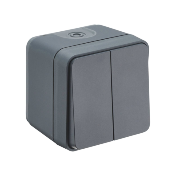 Double va-et-vient étanche Terra IP55 anthracite - INVENTIV