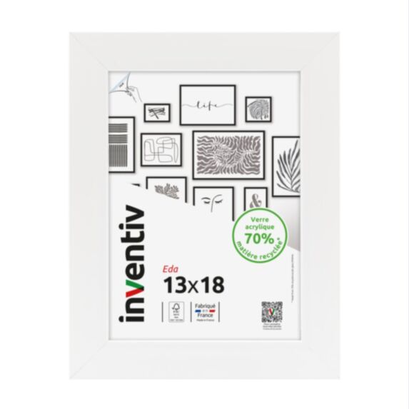 Cadre Eda blanc 13 x 18 cm - INVENTIV