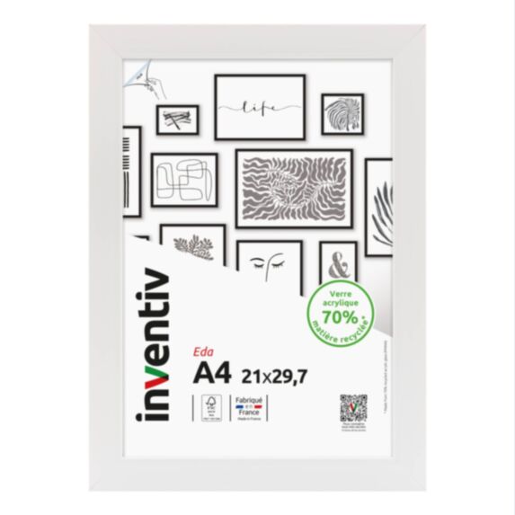 Cadre Eda blanc 20 x 30 cm / A4 - INVENTIV