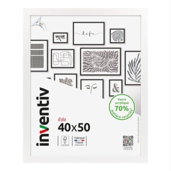 Cadre Eda blanc 40 x 50 cm - INVENTIV