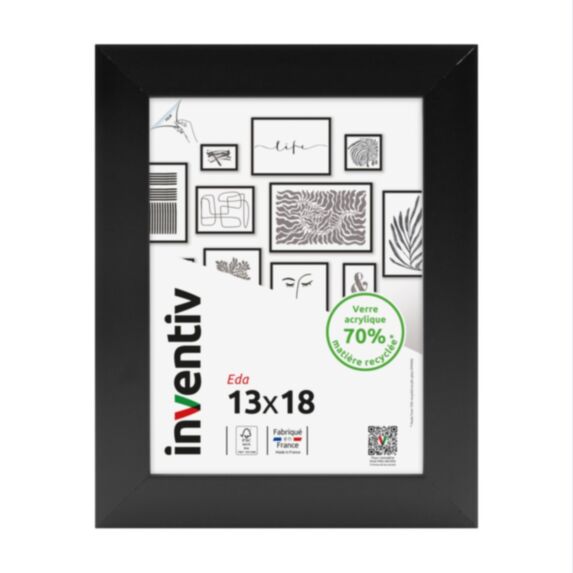 Cadre Eda noir 13 x 18 cm - INVENTIV