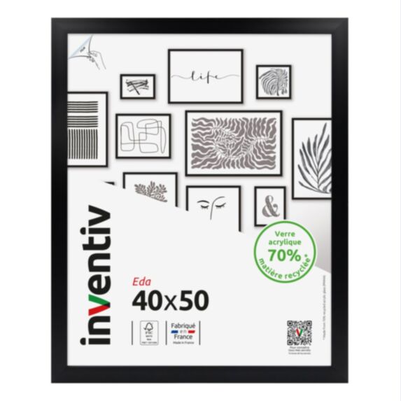Cadre Eda noir 40 x 50 cm - INVENTIV