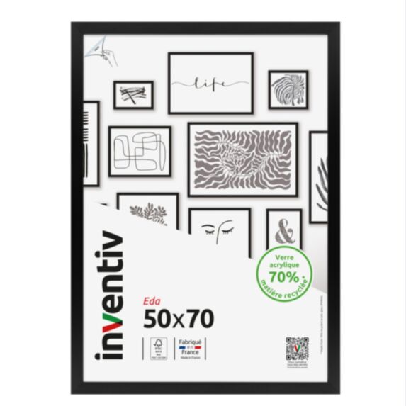 Cadre Eda noir 50 x 70 cm - INVENTIV