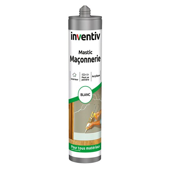 Mastic Maçonnerie blanc 300 mL - INVENTIV