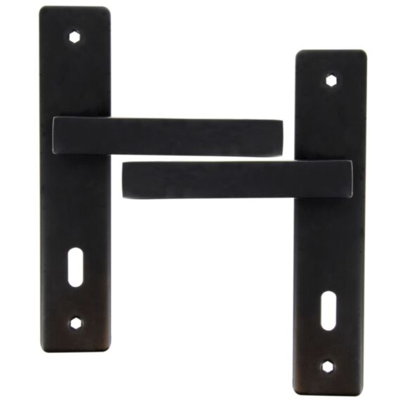 2 poignées de porte Aya entraxe 165 clé alu/acier noir mat - INVENTIV