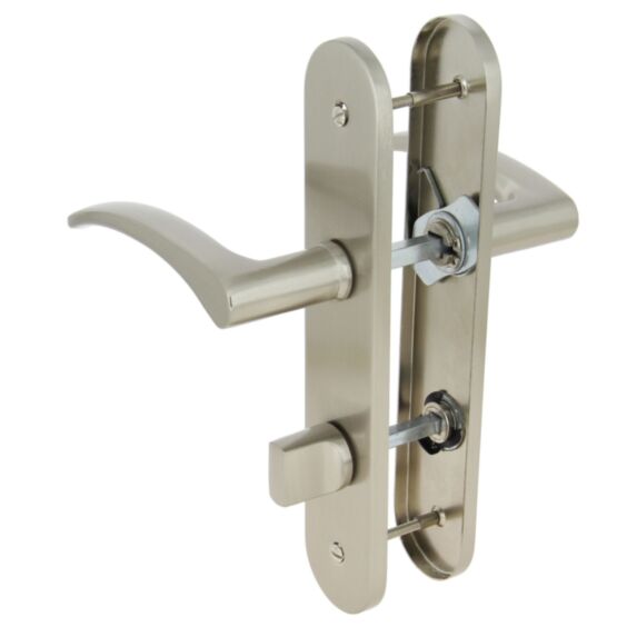 2 poignées de porte Oddie entraxe 165 condamnation alu/acier nickel mat - INVENTIV