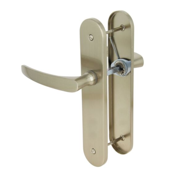 2 poignées de porte Raph entraxe 165 sans trou alu/acier nickel mat - INVENTIV