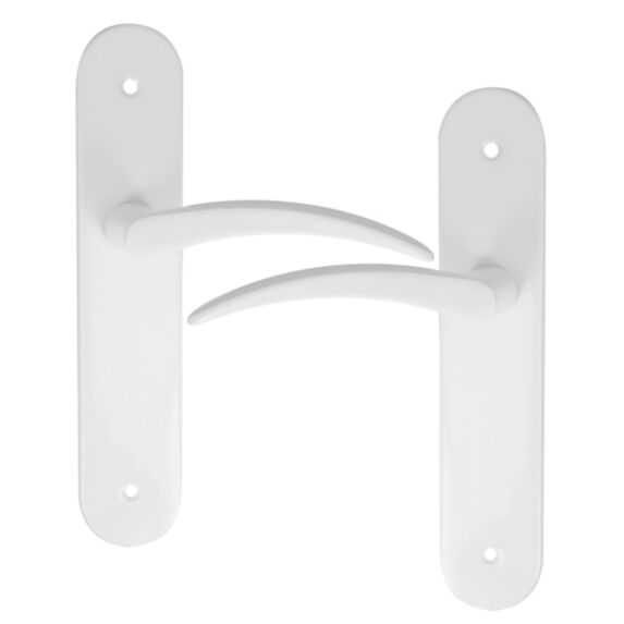 2 poignées de porte Tani entraxe 165 sans trou alu blanc - INVENTIV