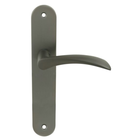 2 poignées de porte Tani entraxe 165 sans trou alu/acier gris foncé - INVENTIV