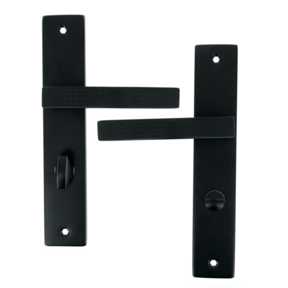 2 poignées de porte Nodja entraxe 195 clé aluminium finition inox - INVENTIV