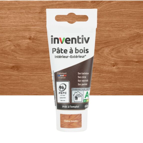 Pâte à bois chêne moyen 60gr - INVENTIV