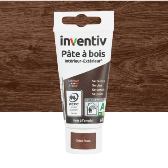 Pâte à bois Chêne Foncé 60g - INVENTIV