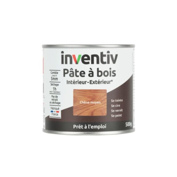 Pâte à bois chêne moyen 500gr - INVENTIV