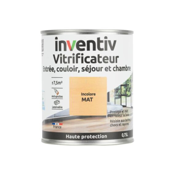 Vitrificateur parquet incolore mat 0,75L - INVENTIV