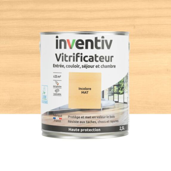 Vitrificateur parquet incolore mat 2,5L - INVENTIV