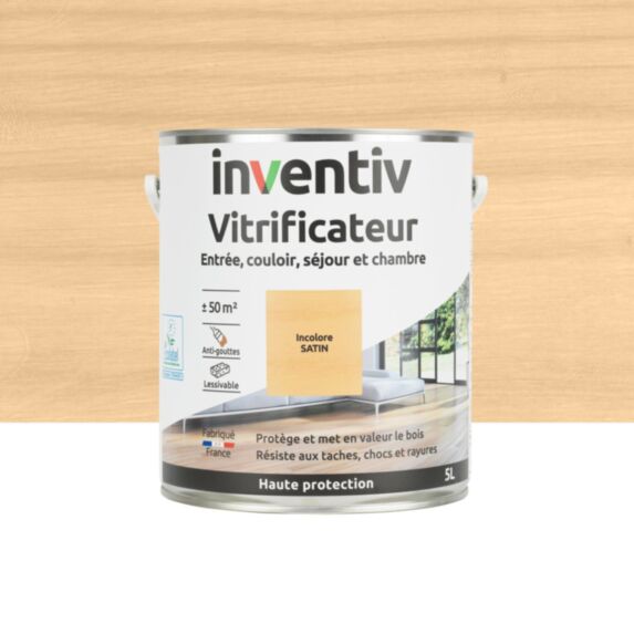 Vitrificateur parquet incolore satin 5L - INVENTIV