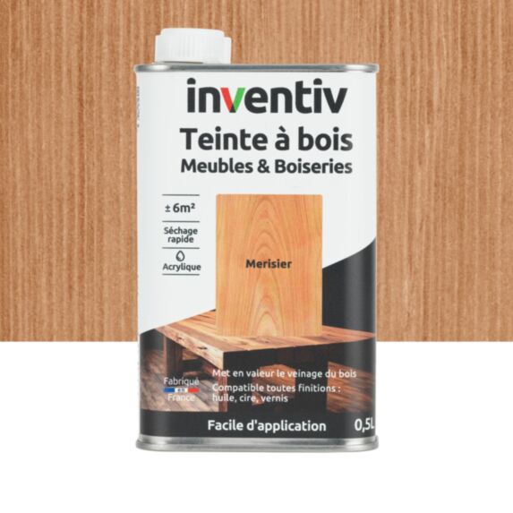 Teinte à bois Meubles & Boiseries merisier 0,5L - INVENTIV
