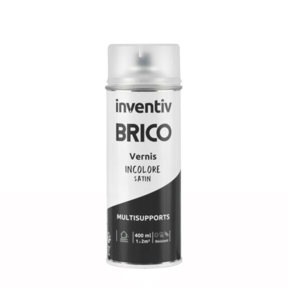 Vernis aérosol Multisupports incolore satin 400ml - INVENTIV