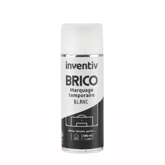 Peinture aérosol Marquage Temporaire blanc 400ml - INVENTIV