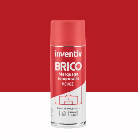 Peinture aérosol Marquage Temporaire rouge 400ml - INVENTIV