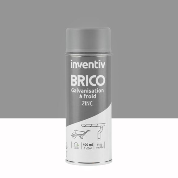 Peinture aérosol Galvanisation à froid zinc 400ml - INVENTIV