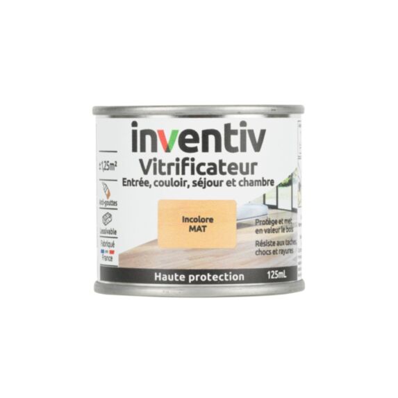 Testeur vitrificateur parquet incolore mat 125ml - INVENTIV