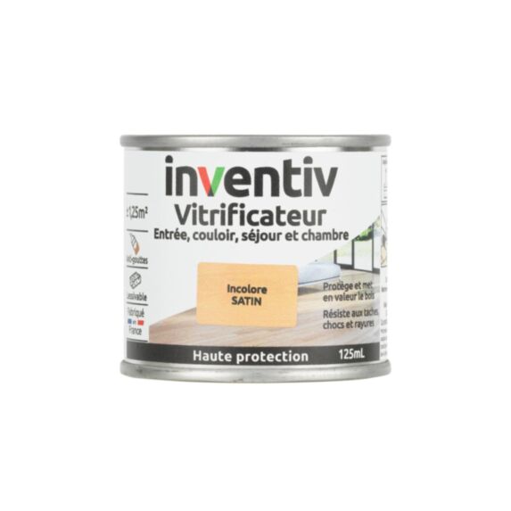 Testeur vitrificateur parquet incolore satin 125ml - INVENTIV