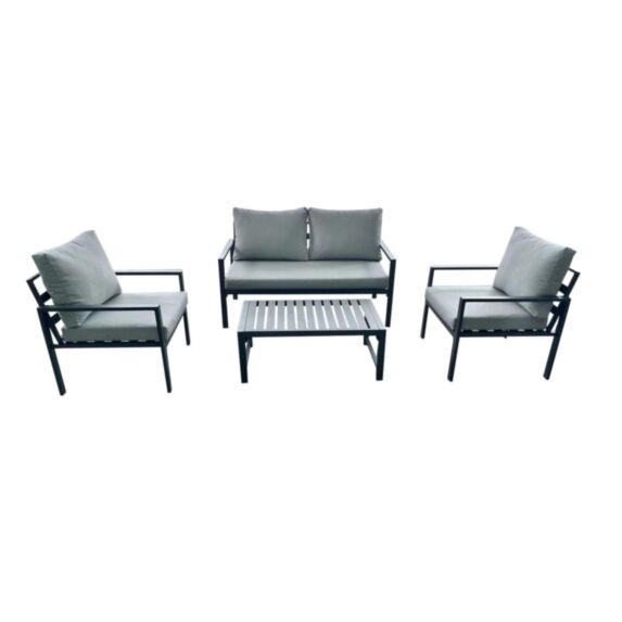 Salon de jardin bas Vaya aluminium gris - INVENTIV