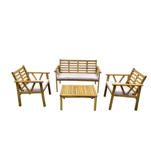 Salon de jardin Yzia acacia blanchi - INVENTIV