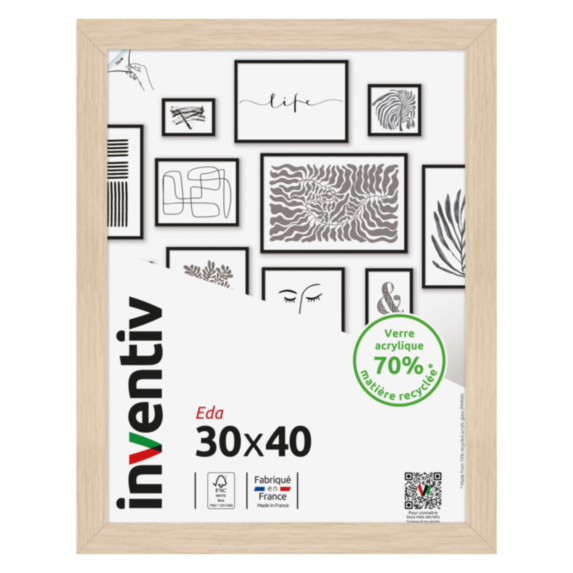 Cadre photo Eda naturel 30x40cm - INVENTIV