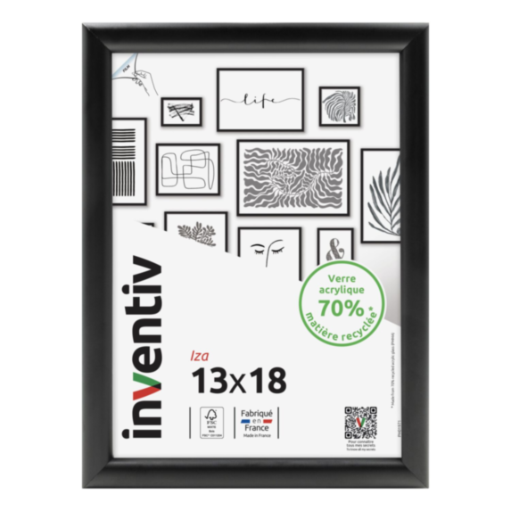 Cadre photo Iza noir 13x18cm - INVENTIV