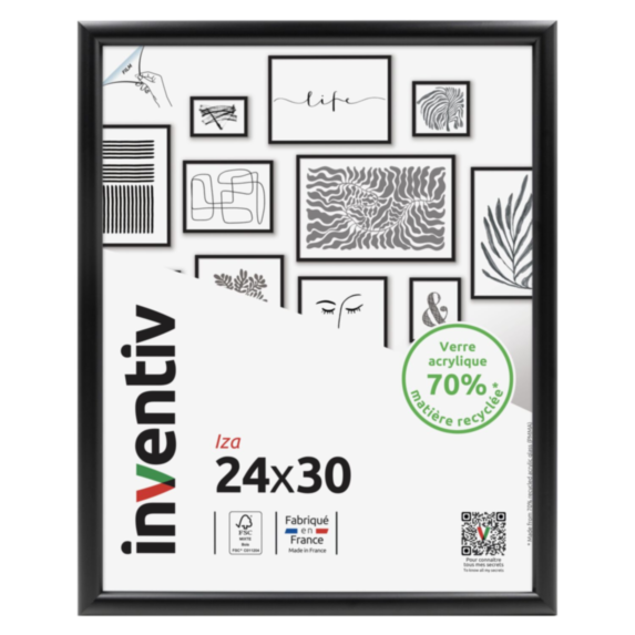 Cadre photo Iza noir 24x30cm - INVENTIV