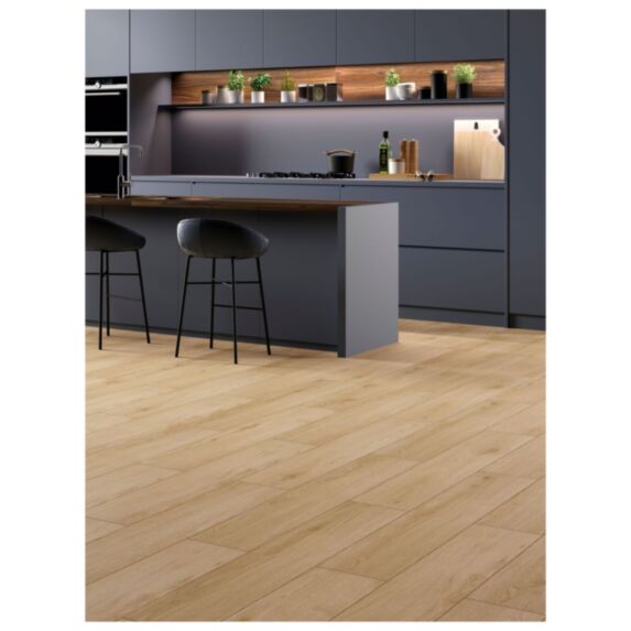 Sol stratifié 10mm pin sylvestre finition structurée 4 chanfreins beige - INVENTIV