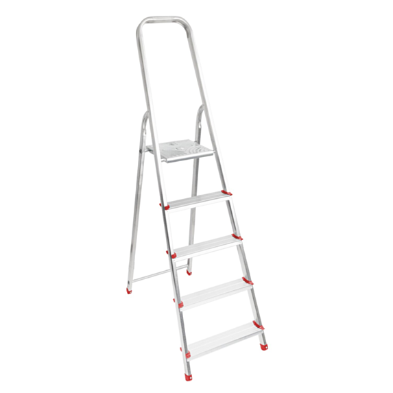 Escabeau 5 marches alu - acier - 1ER