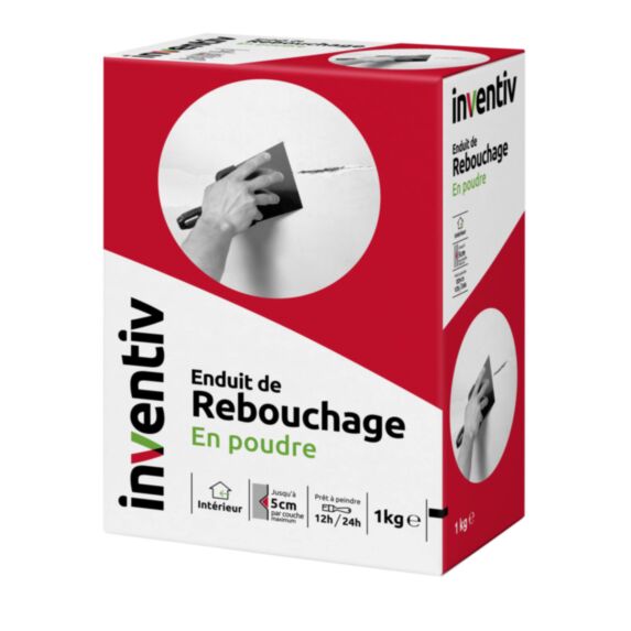 Enduit de rebouchage poudre 1 kg - INVENTIV