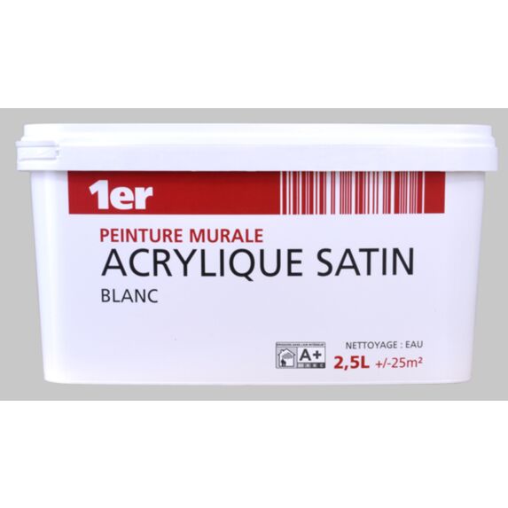 Peinture Murale Satin Blanc 2,5L - 1ER