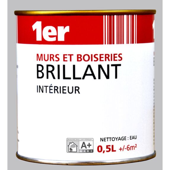 Peinture Murs et Boiseries Brillant Blanc 0,5L - 1ER