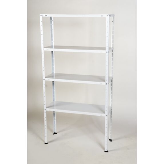 Etagère de rangement métal 4 tablettes H150xL75xP30cm blanc