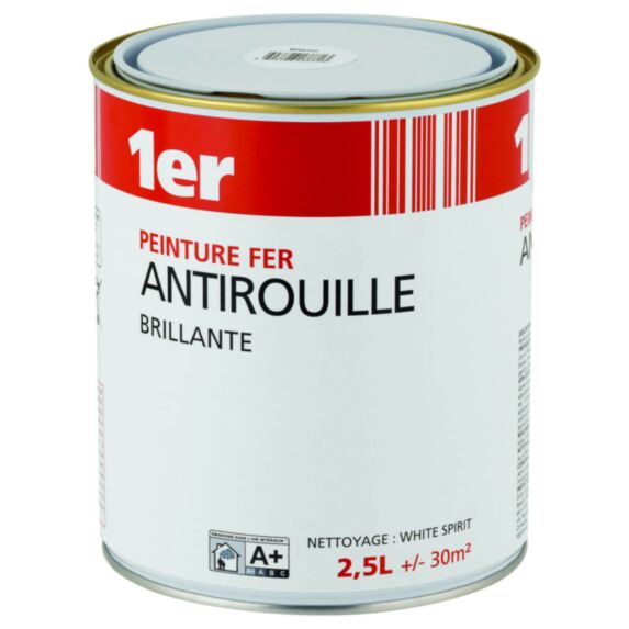 Peinture fer blanc brillant 2,5 L - 1ER