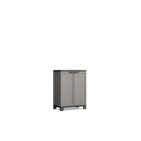Armoire de rangement basse résine H93XL68XP39cm gris/noir - 1ER