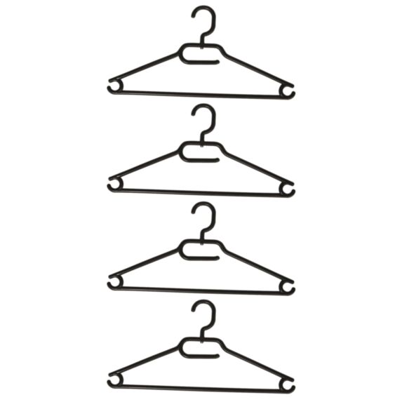 Lot de 4 cintres plastique noir
